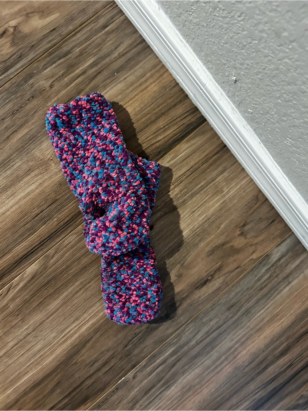 Cozy Knit Slippers in Pink, Blue & Purple